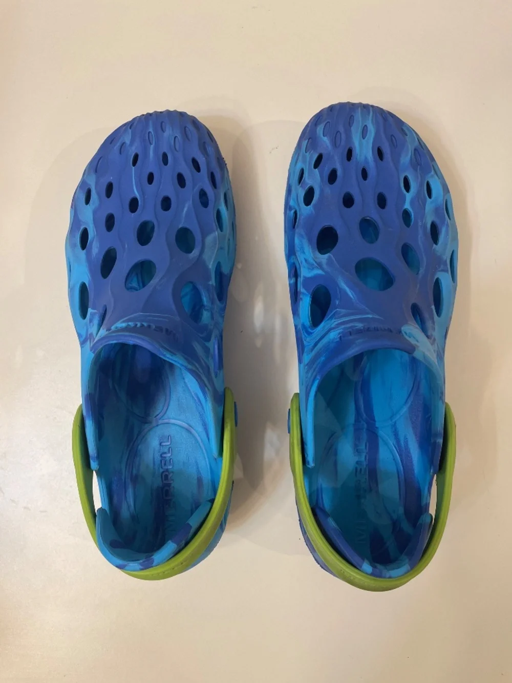Merell Hydro Moc Water Shoes Big Kids 6 M 6 W 8 Blue Lime Green